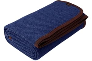 ‎ACUSHLA ACUSHLA MerinoWolle Wolldecke warm Decke Campingdecke Kuscheldecke 160x 200 cm (Wolle) – Militärische (Navy blau)