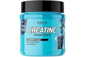 Creatin Monohydrat 300g - Taurin Kreatin Pulver, Pre Workout - 60 Portionen - Perfekt Löslich, Vegan & Mikronisiert, 2 Monate Vorrat - Evolite Nutrition