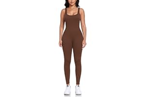BFACCIA Femme Sans Manches Combinaison Moulante Sexy Extensible Combishorts Couleur Unie Onesie Entraînement Vêtements de Sport Yoga Fitness Course à Pied