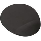Newdaki Siyah Yuvarlak Bilgisayar Notebook Bileklik Destekli Ergonomik Optik Mouse Pad 19x23 cm