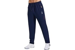 Gaiatiger Pantalon de Jogging pour Homme Pantalon de Survêtement à Séchage Rapide Pantalon Sport pour Homme Training Sportswear avec Poches Zippées