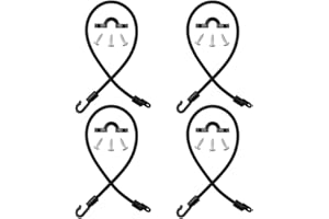 MiOYOOW Connecteur de Montage Pont de Canne à Pêche, 2/4 Jeux Sangles élastiques de Canne à Pêche, Support Pont Canne à Crochet POM, Longueur Réglable, pour la Pêche en Kayak en Bateau