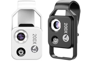 SPORTARC 200 x Handy-Mikroskop-Objektiv mit LED-Licht, tragbares digitales Mikroskop für Kinder, Handmikroskop, Dermatoskop, Hautdiagnose, Haaranalysator