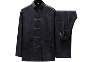 Diwimiki Abito uniforme di arti marziali cinesi Tang per uomo Tessuto traspirante Kung Fu Wing Chun Hanfu Abito tradizionale