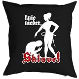 Geiles Sofa-/Dekokissen (nciht nur) für den BDSM-Fan: Knie nieder Sklave! :) Sex Fun Ü18 Porno Kissen sexy Spaß Geschenk