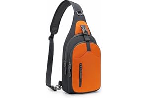REETEE Sling Bag Mochila Pequeña Hombre, Ligero Bolso Pecho Hombre con Múltiples Compartimentos, Bolsos Cruzados Bandoleras Unisex para Caminar, Viajar, Ciclismo, Senderismo (naranja)