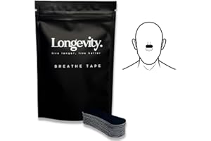 Longevity Breathe Tape - 30 Strips (Black) - Anti Snoring Nasal Strips for Better Sleep & Improved Airflow - Hypoallergenic Nose Strips for Breathing, Clinically Proven Snoring Aids for Men & Women