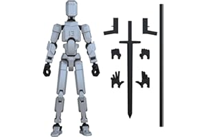 MerryXD Titan 13 Action Figure,Assembly Completed Dummy 13 Action Figure Lucky 13 Action Figure T13 Action Figure 3D Printed Multi-Jointed Movable, Nova 13 Action Figure Toy Silve