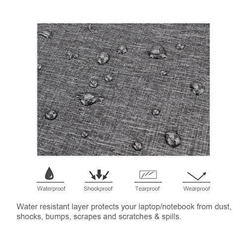 Zikee 39,6 cm (15,6 Zoll) wasserfeste und 360° stoßfeste Messenger-Bag als Schutz für Ihren Laptop/Notebook mit Handgriff und Schultergurt für Schule, Studium, Reisen und im Büro und für geschäftliche Nutzung (Grau) - 5