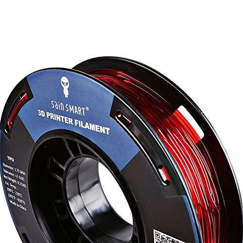 SainSmart Kleine Spule 1.75mm TPU Flexible 3D Filament 250g, Maßgenauigkeit +/- 0,05 mm, Shore 95A, Rot - 3