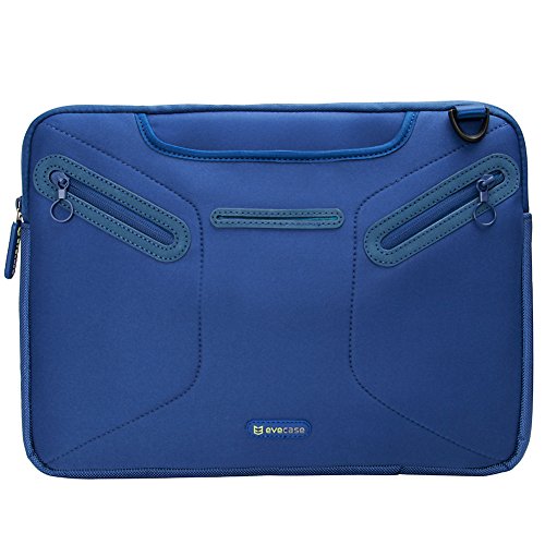 Notebooktasche 13.3“, Evecase 13.3 Zoll Universal Laptop Schutzhülle Aktentasche mit Neopren Außenmaterial, Verdeckbare Griffe, Zubehörfächer für Notebook MacBook Ultrabook Tablet Lenovo Asus Acer – Blau - 2