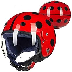 Initial Casque de Moto pour Enfants - Matériau Composite en Fibre de Carbone Graffiti/Kevlar Sept étoiles Coccinelle Certification Dot Anti-Collision Efficace,S