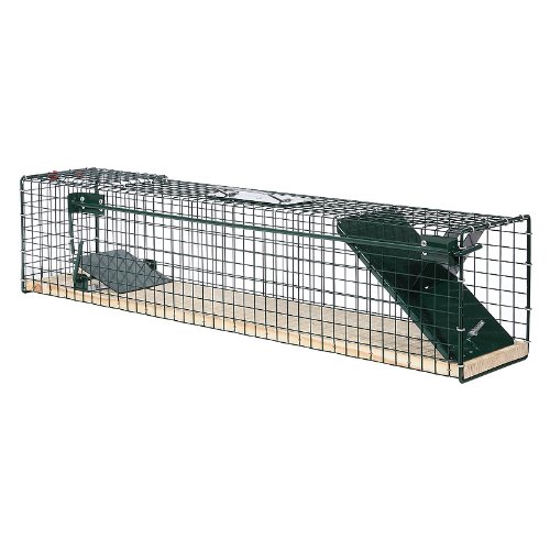 Moorland® Safe 6042 Lebend-Falle 80x15x19 cm mit Holzboden als stabile Tierfalle für Ratten, Marder, Iltis, Katzen