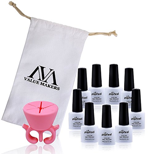 VALUE MAKERS® UV LED Aufloesbarer Farblack Gel Nagellack Nagelgel Set Mit Nagellack Halter und Aufbewahrungstasche(8x7ML Stücke) - 7