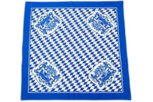 Bavariashop Tischdecke Bayern, 80 x 80 cm, Rauten, 100% Baumwolle, Blau Weiß, Bayern Wappen, Picknickdecke