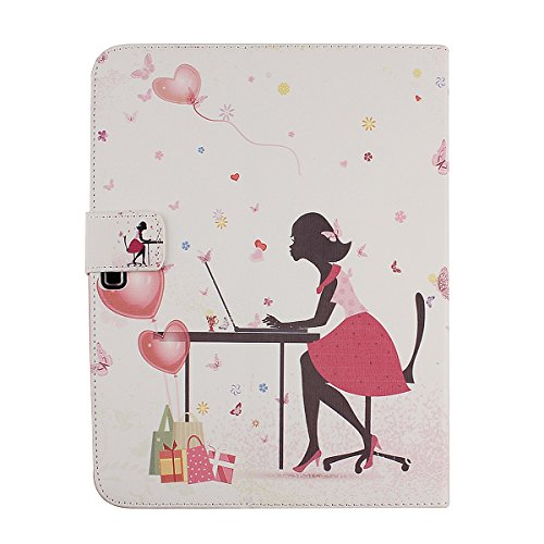 Galaxy Tab 4 10.1 Hülle Case,Galaxy Tab 4 10.1 SM-T530 / T531 / T535 Ledertasche,Ukayfe Muster Schutzhülle Leder Tasche für Samsung Galaxy Tab 4 10.1,Malerei Blume Fee Mädchen Kristall Glitzer Diamant Muster Design Slim Fit Folio PU leder Flip Cover im Bookstyle Kunstleder Schutzhülle Cover Tasche mit Ständer für Samsung Galaxy Tab 4 10.1 Zoll mit 1 x Schwarze Eingabestift (Bürodame Pattern) - 3
