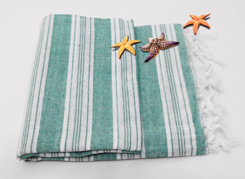 Saunatuch Pestemal Hamamtuch „6 er set AQUA“ je 1 mal in pfirsich, grun, grau, turkis, beige, orange Badetuch Strandtuch Wellness und SPA - 4