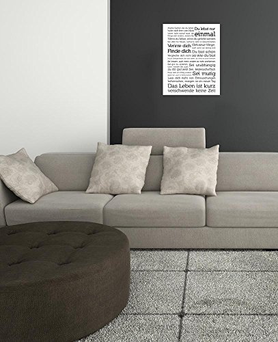 artissimo, Dekopanel, Deco Panel, ca. 40x50cm, PE6079-PA, Motivational: Du lebst nur einmal, Bild, Wandbild, Wanddeko, Wanddekoration, Poster auf Decopanel - 2