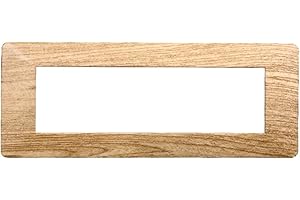 ZOREI Placca Compatibile Con Vimar Plana, Placche In Plastica, 1 Pezzo (7 Posti/Moduli,Legno Scuro)
