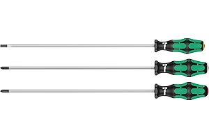 Wera 335/350/355/3 Kraftform Plus Extra-Long Screwdriver set, PH/PZ/SL, 3pc, 05347735002, Multi-colour