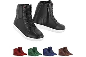 VASTER MOTO Botas de moto para hombre zapatos de motociclista de cuero protector botines transpirables reforzados suela antideslizante