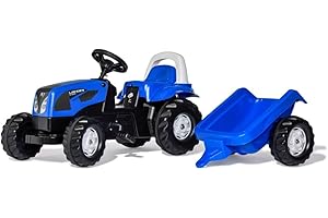 Rolly Toys 11841 - Trattore a Pedali Kid Landini Power Farm 100, con Rimorchio