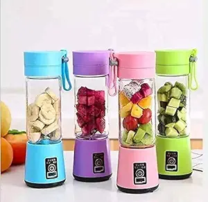 Prince Portable Electric USB Juice Maker Juicer Bottle Blender Grinder Mixer, Rechargeable Bottle with 4 Blades (Multicolor)