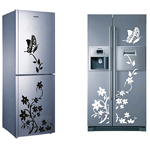 Leisial Kühlschrank-Aufkleber Wandtattoo Papier Kunst Dekoration,Schwarz - 2