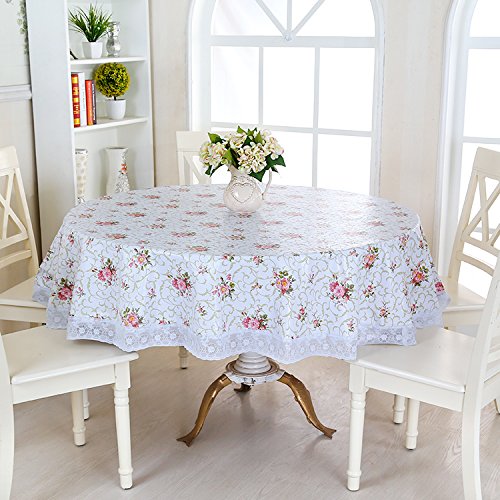Preisvergleich Produktbild Pvc-Kunststoff Stempel Home Tischdecken modernen minimalistischen Tisch Tuch Korerestaurant Sitzbezüge Tischdecke Esstisch Matte, PVC-Rose Playmate Edge), 180 * 180 cm Kreis