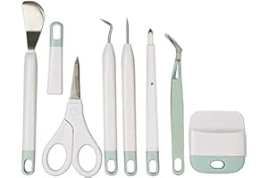 BEASERT Plotter Zubehör,Vinyl Jäten Werkzeug, Grundwerkzeug Set für Cricut, Silhouetten, Schriftzüge, Schneiden, Spleißen, 7 Stück,Grün