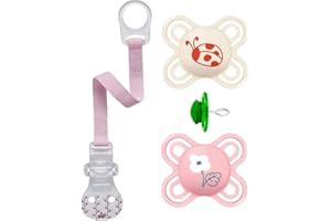 MAM Perfect Start mini smoczek 0-2 Girl // zestaw 2 szt. // w zestawie pudełko do sterylizacji i opaska na smoczek NIP