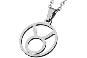 ZENSE - Ciondolo zodiaco Toro da uomo ZP0235-A, diametro 2 cm, con catena