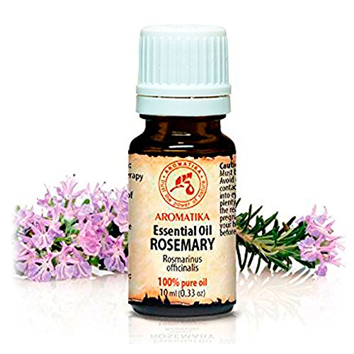Rosmarin Öl 100 % naturreines ätherisches 10ml, Reine & Natürliche Rosmarinöl 0,33 oz - Rosmarinus officinalis, Rosemary Spanien – guten für Beauty / Baden /Körperpflege/ Wellness/ Schönheit /Aromatherapie/ Entspannung /Massage /SPA /Aroma diffuser /Duftlampe /Raumbeduftung / Kosmetik /Unverdünntes / Therapeutische/ Alternative medizin / Glasflasche, von AROMATIKA