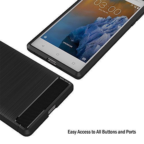 Funda Nokia 3  AICEK Negro Silicona Fundas para Nokia 3 Carcasa Nokia 3 Fibra de Carbono Funda Case  5 0 Pulgadas 