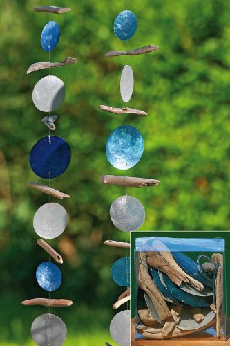 CAPIZ Girlande Perlmutt mit Treibholz Länge ca. 180 cm - 1 von 2 Farben (1 Stück)