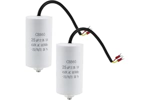 GIGIIS 2 Stück Betriebskondensator CBB60 25uf Anlaufkondensator 450v 50/60Hz Kondensator edi-tronic Motorkondensator für Poolpumpe Kompressor Umwältspumpe Hochdruckreiniger Rasenmäher Kreissäge