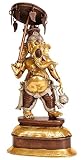 Estatua de latón. Exotic India  Ganesha - Sombrilla en una Mano, Color marrón y Dorado, tamaño: 4 x 7,7 x 15,5 cm