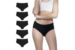 SOCKSVILLE Girls Underwear 5 Pack Black | Soft Cotton Mix Panties, Shorts for Kids, Teens | Comfortable, Breathable Girls Knickers, Pants | Everyday, Home, School Wear & For All Activities | 9-16 Years Old