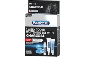 RAPIDWHITE Rapid White Kit de blanchiment des dents 1 semaine avec charbon de bois - 7 nuances plus blanches en 1 semaine - Aide à réduire la mauvaise haleine et la plaque dentaire - Cliniquement prouvé