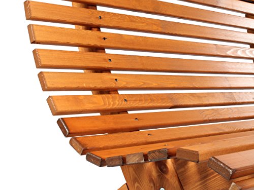 Massivholz 3er Bank Parkbank Sorpesee Gartenbank Holzbank, ca. 140 cm, Braun - 3
