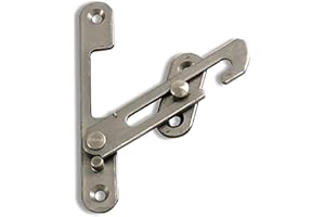HomeSecure HS4318 UPVC Window Restrictor Hook with Child Lock Restrictor Safety Catch - Silver
