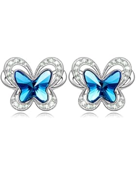 KATE LYNN “Morpho Helena” Schmetterling Ohrringe Damen Mode - Kristall aus SWAROVSKI® Blau
