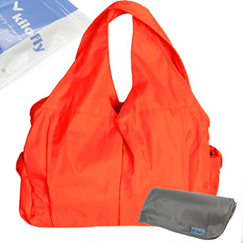KF Baby UrBANE Diaper Bag (Neon Orange) + Diaper Changing Pad Value Combo