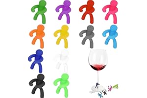 ANNERATTERYER Weinglas Mark 12 Stück Glasmarkierer Weinglasmarker Kreative Markierung Gläser Wein Glas Marker Buntes Wiederverwendbare Weinglas Glasmarkierung für Party Weinglas Zur Ldentifizierung UndDekoration