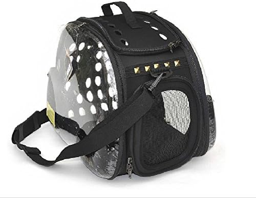 Ibyaya Transparent Foldable Pet Carrier for Dog and Cat FC1220 (Black)