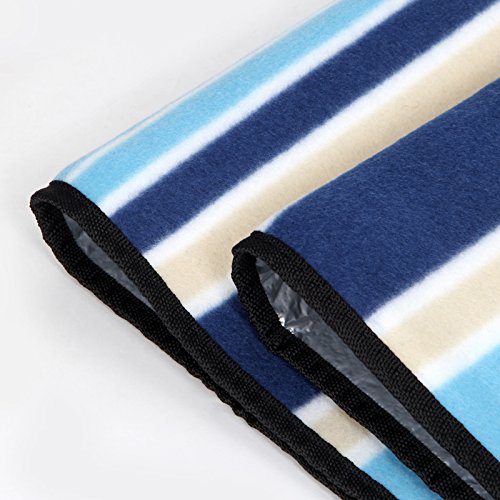 Yorbay Picknickdecke 200 x 200 cm XXL Fleece wasserdicht Decke mit Tragegriff (Blau) - 4