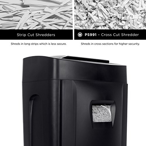 Duronic PS991 Paper Shredder 18 Sheet A4 Heavy Duty Cross Cut Home | Office - High Performance Credit Card CD - Large 31 Litre waste collection bin