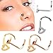 Produktbild Formemory 4 pcs Herz Nasenpiercing Nasenring Edelstahl Nasenstecker Nasenpiercing Ring Nase Piercing Fake Hoop Ring /4 Farben 0.8mm