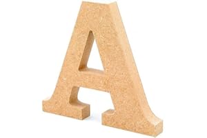 LA LLUNA ALWAYS CREATING Lettres de Bois. Lettres Grands en Bois de 20 cm Haut pour décoration et travaux manuels. Alphabet Complet Disponible (A)