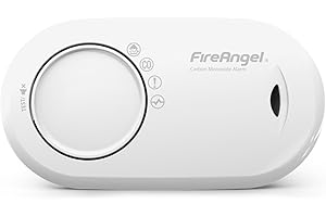 Fire Angel FA3820 czujnik czadu do domu i na wakacje – czujnik tlenku węgla z wbudowaną baterią na 10 lat – podróżny detektor tlenku węgla – biały